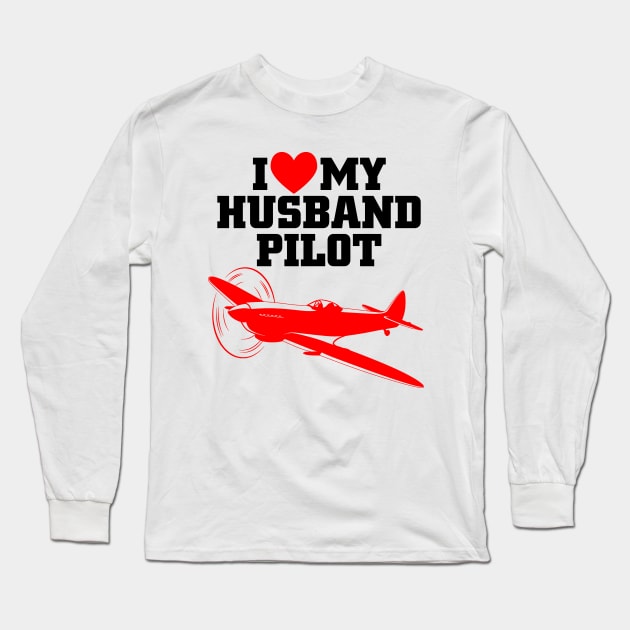 i love my husband pilot Long Sleeve T-Shirt by TshirtsCintia